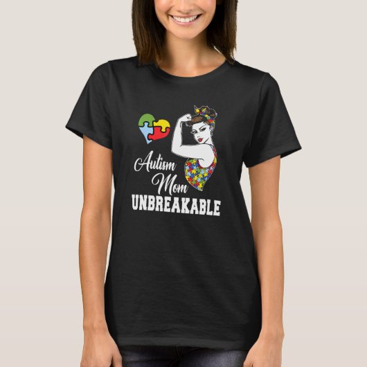 Autismus-Mutter Unzerbrechlich  Autismus-Bewusstse T-Shirt (Vorderseite)