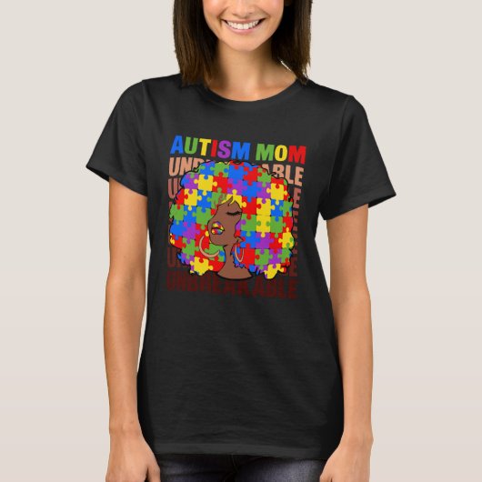 Autismus-Mutter Unzerbrechlich Autismus-Bewusstsei T-Shirt (Vorderseite)