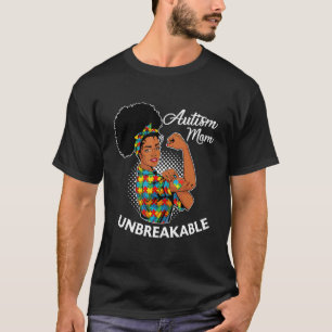 Autismus-Mutter Unzerbrechlich Schwarze Frau Auti T-Shirt