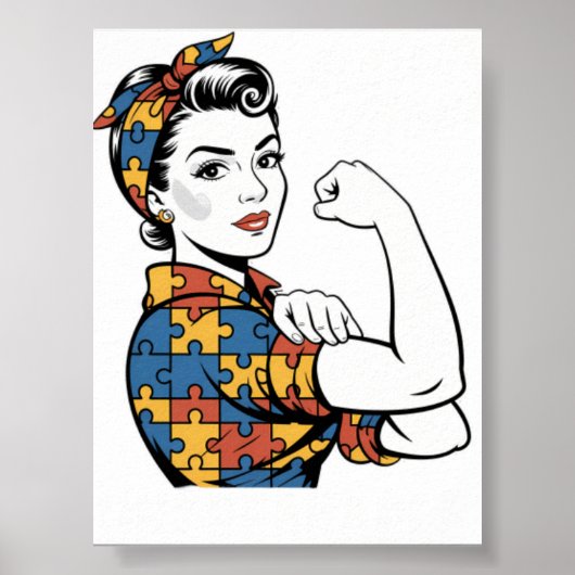 Autismus-Mutter Unzerbrechliches Autismus-Bewussts Poster (Vorne)