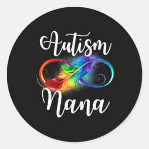 Autismus Nana Neurodiversity Rainbow Infinity Sign Runder Aufkleber