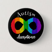Autismus Neurovielfalt Akzeptanz Regenbogen Button (Vorderseite)