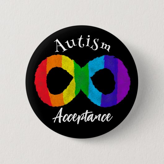 Autismus Neurovielfalt Akzeptanz Regenbogen Button (Vorderseite)