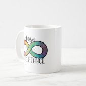 Autismus Neurovielfalt Akzeptanz Regenbogen Kaffeetasse (Vorderseite Links)