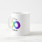 Autismus Neurovielfalt Akzeptanz Regenbogen Kaffeetasse (Vorderseite Links)