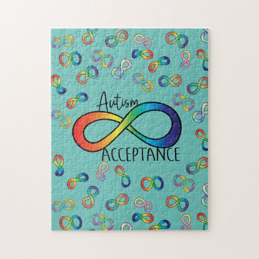 Autismus Neurovielfalt Akzeptanz Regenbogen Puzzle (Vertikal)