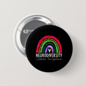 Autismus Neurovielfalt Spektrum Asse Adhd Rainbow  Button (Vorne & Hinten)