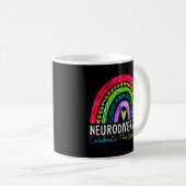 Autismus Neurovielfalt Spektrum Asse Adhd Rainbow Kaffeetasse (VorderseiteRechts)