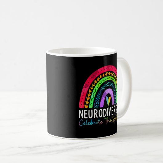 Autismus Neurovielfalt Spektrum Asse Adhd Rainbow  Kaffeetasse (VorderseiteRechts)
