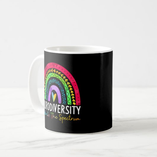 Autismus Neurovielfalt Spektrum Asse Adhd Rainbow Kaffeetasse (Vorderseite Links)