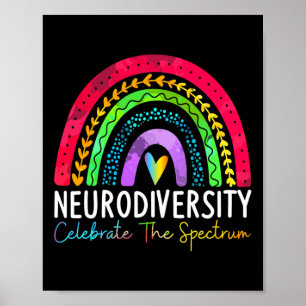 Autismus Neurovielfalt Spektrum Asse Adhd Rainbow  Poster