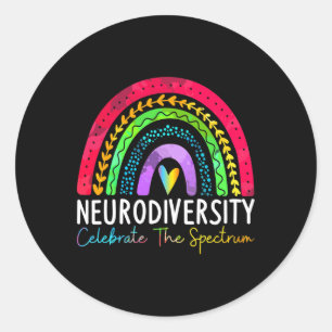 Autismus Neurovielfalt Spektrum Asse Adhd Rainbow Runder Aufkleber