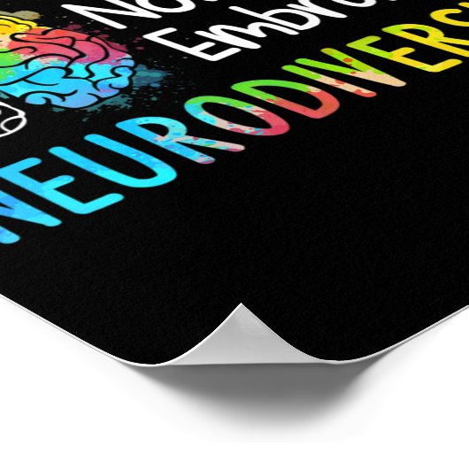 Autismus Neurovielfalt Spektrumanalyse Adhd Rainbo Poster (Ecke)