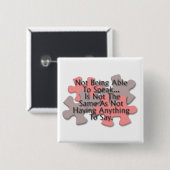 "Autismus: Nicht sprechender" Puzzlespiel-Knopf Button (Vorne & Hinten)