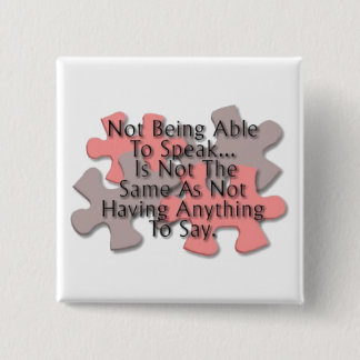 "Autismus: Nicht sprechender" Puzzlespiel-Knopf Button