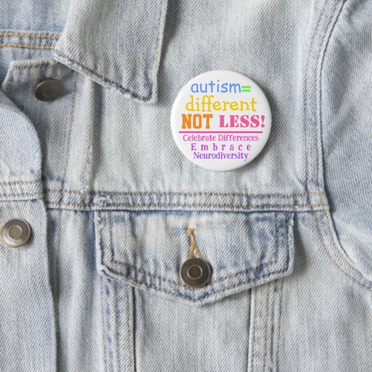 Autismus=Nicht weniger Autismus Sensibilisierungsk Button (Beispiel)