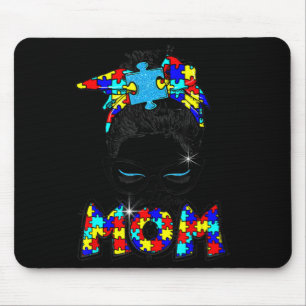 Autismus Niedlich Puzzle Messy Bun Mama Bewusstsei Mousepad