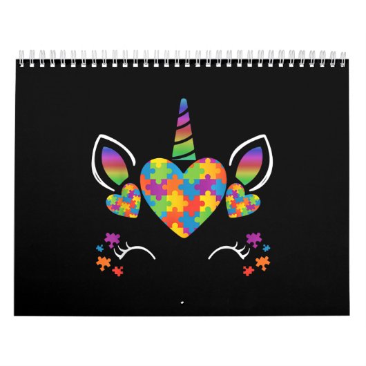 Autismus| Niedliches Unicorn Autismus Bewusstseins Kalender (Titelbild)