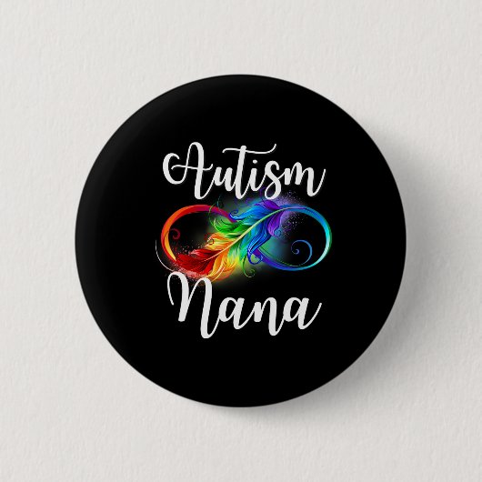Autismus Oma Neurodiversitäts-Regenbogen-Unendlich Button (Vorderseite)