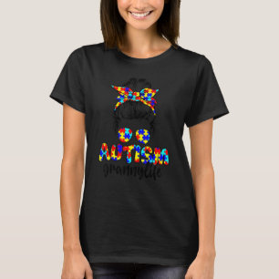 Autismus Oma Unordentlicher Dutt Sonnenbrille Band T-Shirt