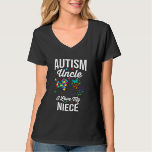 Autismus Onkel I Liebe My Niece Puzzle Butterfly T-Shirt