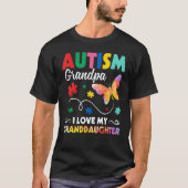 Autismus Opa I Liebe meine Großtochter Butterfly T-Shirt (Vorderseite)