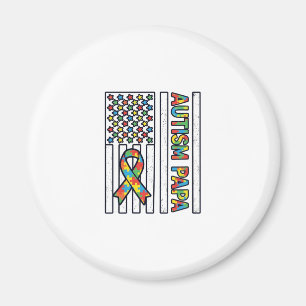 Autismus Papa Flagge Band Puzzle Teil Shirt Design Magnet