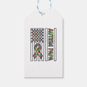 Autismus-Papa-Flagge-Band-Puzzleteil-Shirt-Design_ Geschenkanhänger