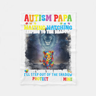 Autismus Papa Löwen Beschützer Unterstützer Enkel Fleecedecke