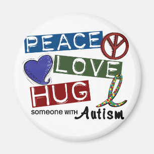 Autismus PEACE LIEBE HUG Magnet