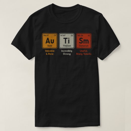 Autismus Periodische Tabellenelemente Rechtschreib T-Shirt (Design vorne)