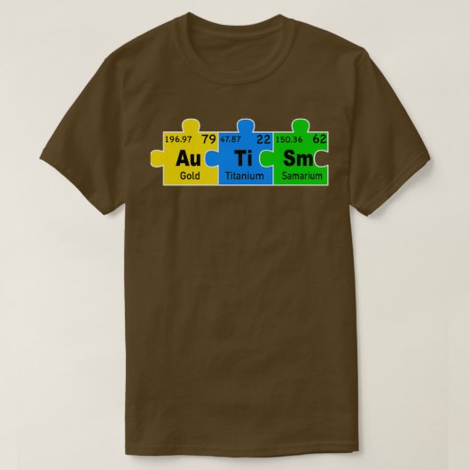 Autismus Periodische Tabellenfarbe T-Shirt (Design vorne)