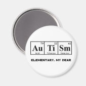 Autismus, periodische Tischelemente und Sherlock H Magnet (Vorderseite/Rückseite)