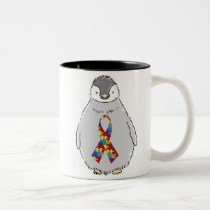Autismus-Pinguin 1 in 150 Zweifarbige Tasse