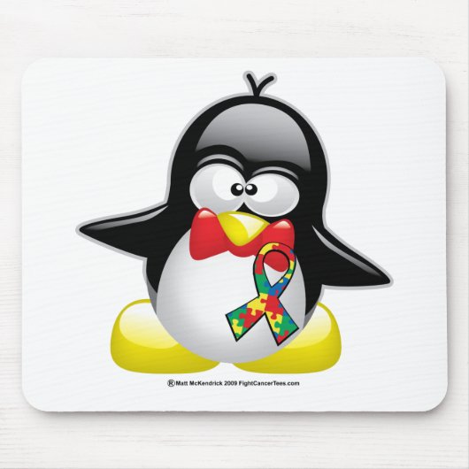 Autismus-Pinguin Mousepad (Vorne)