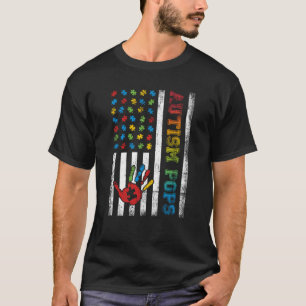 Autismus Pops Amerikanische Flagge Autismus-Bewuss T-Shirt
