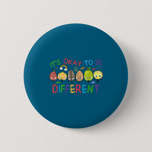 Autismus Positives Zitat anders zu sein preppy Button (Vorderseite)