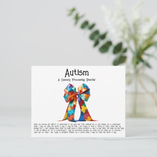 Autismus Postkarte (Stehend Vorderseite)
