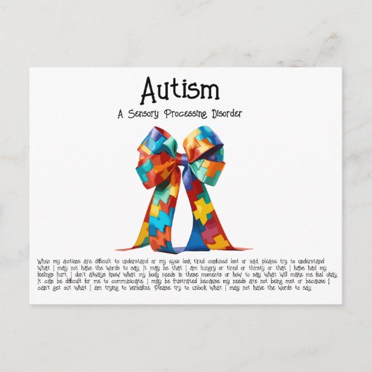 Autismus Postkarte (Vorderseite)