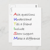 Autismus Postkarte (Vorne/Hinten)