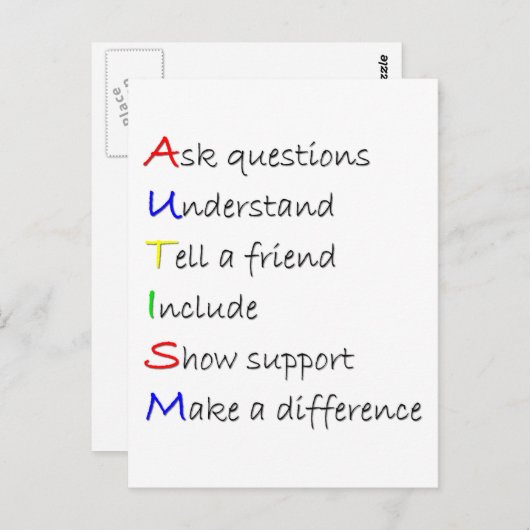 Autismus Postkarte (Vorne/Hinten)