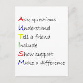 Autismus Postkarte (Vorderseite)