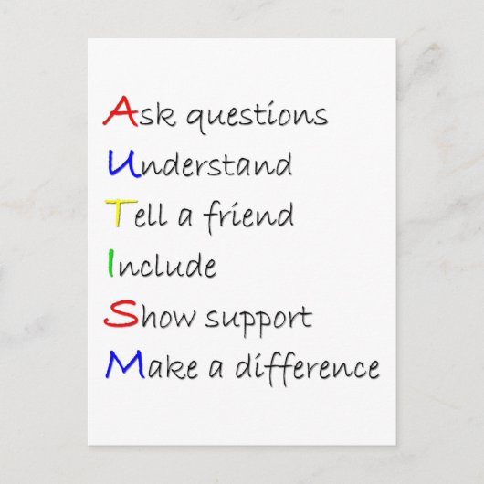 Autismus Postkarte (Vorderseite)