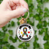 Autismus - Premium Round Schlüsselanhänger (Hand)