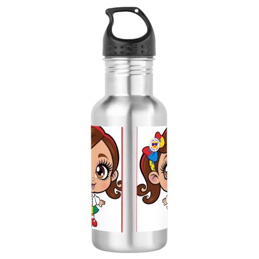 "Autismus Pride: Ein kleines Mädchen ist glücklich Edelstahlflasche (Rückseite)