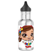 "Autismus Pride: Ein kleines Mädchen ist glücklich Edelstahlflasche (Links)