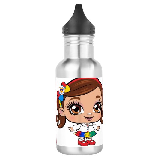 "Autismus Pride: Ein kleines Mädchen ist glücklich Edelstahlflasche (Links)
