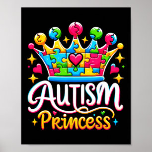 Autismus Prinzessin Autismus-Bewusstseins Königin  Poster