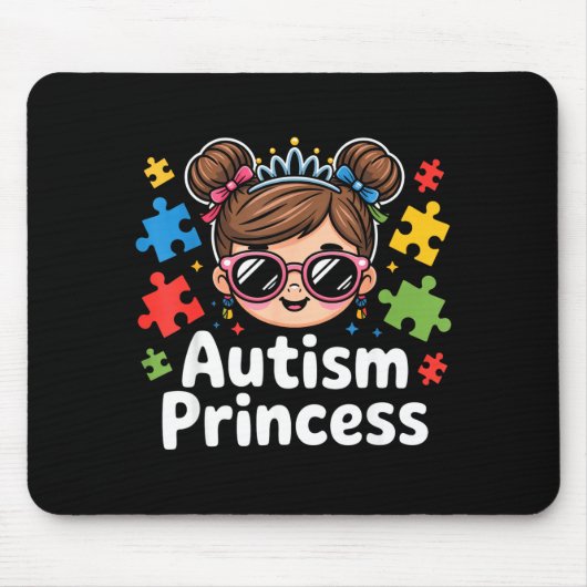 Autismus Prinzessin Puzzleteil Mädchen Bewusstsein Mousepad (Vorne)