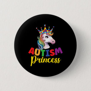 Autismus Prinzessin Süßes Einhorn Tochter Mädchen  Button